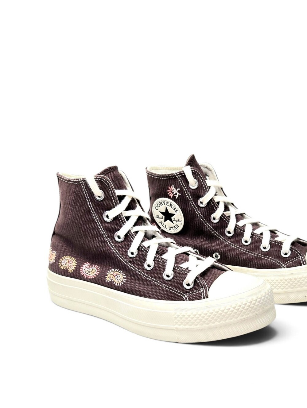 Converse Chuck Taylor, All Star Paisley Pop, Embroidered High Top Sneakers. 8
